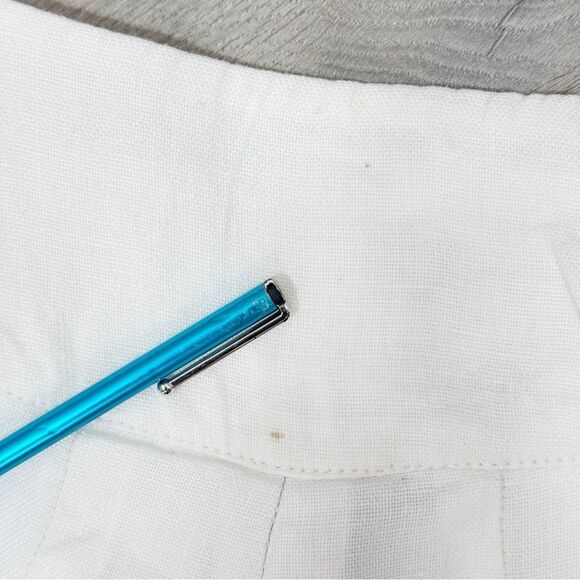 Lauren Ralph Lauren Linen Sailor Button Wide Leg Crop Trouser Pants White 6 - Picture 8 of 14